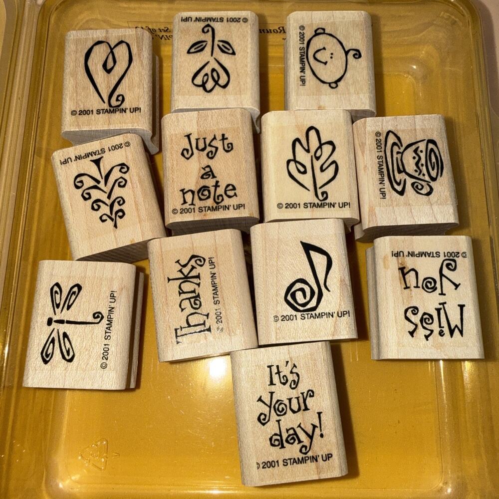Stampin' Up! Rubber Stamps12- 2001 YEAR ROUND CHEER MINIS FLOWERS HEART BABY